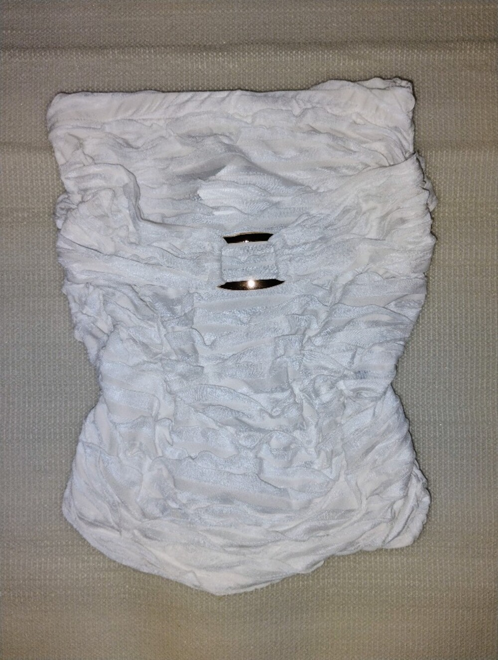 White Ruffled Strapless Top - Picture 3 of 4
